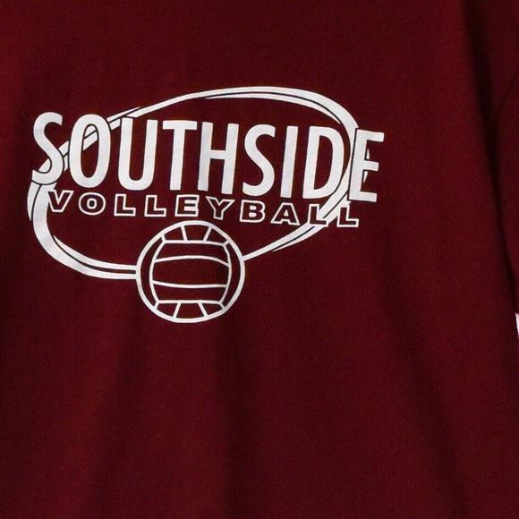 Gildan Men Maroon T-Shirt Casual Graphic Tee Southside Volleyball Short Sleeve L - Picture 3 of 4